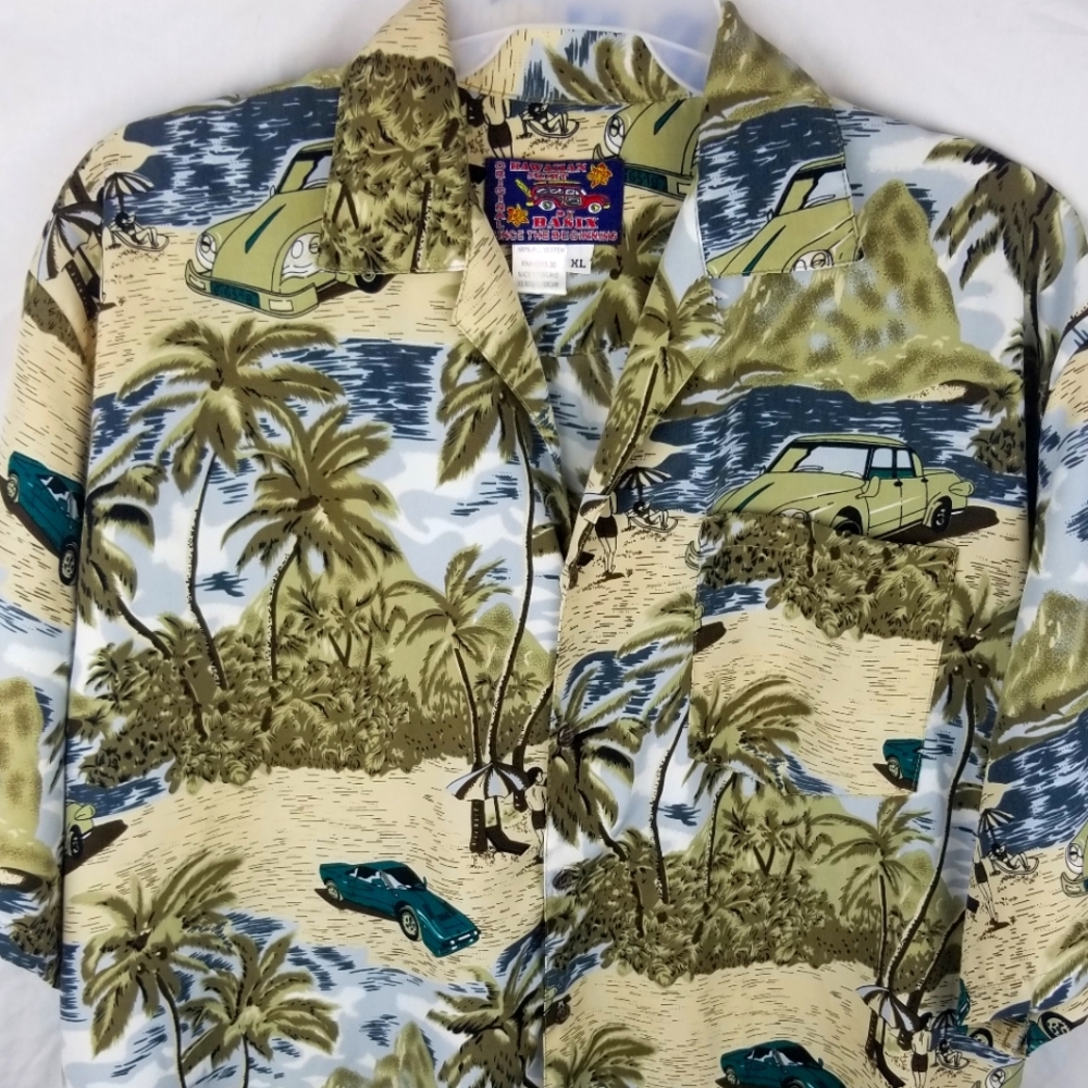 Basix Original Hawaiian Mens Button Up